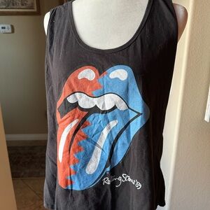 Stylish Black Rolling Stones Tank Top with Iconic Logo